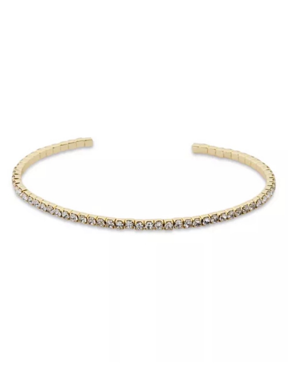 BaubleBar Gold Open Crystal-Accented Cuff Bracelet - Picture 3 of 5